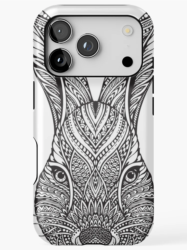 Thumbnail 1 of 4, iPhone Case, Zentangle Rabbit Design designed and sold by PaulC71.