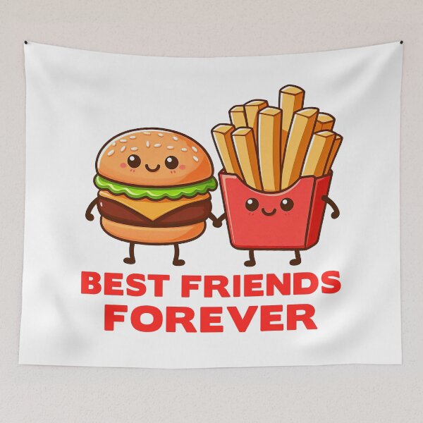Item preview, Hamburger and French Fries Best Friends Forever designed and sold by plushism.