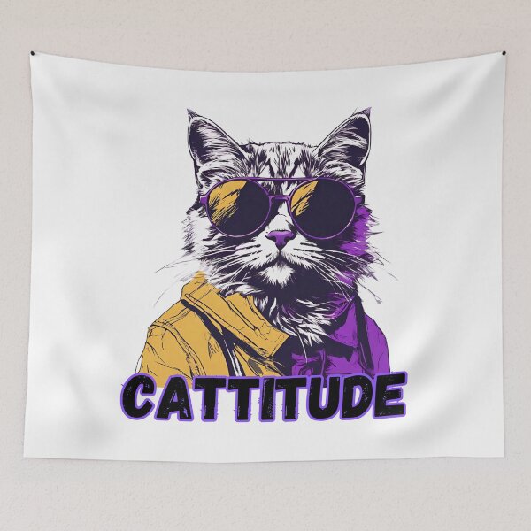 Item preview, Cool Cat With A Cattitude designed and sold by letsgetinspired.
