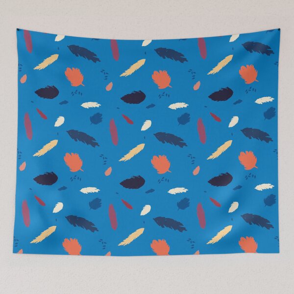 Item preview, Leaves fall on blue background designed and sold by by Mònica Roca.