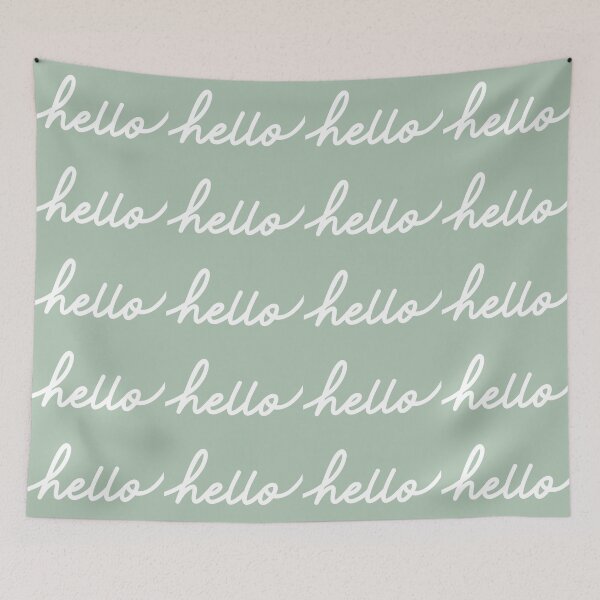 Item preview, Hello Cursive Typography Sage Green designed and sold by OneThreeSix.