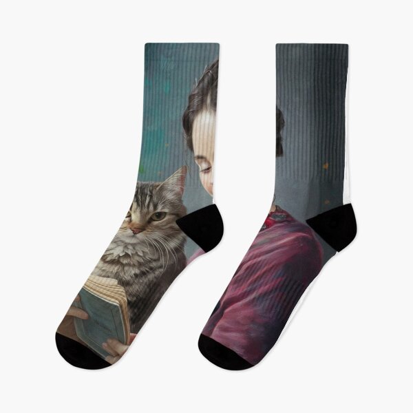Item preview, "WOMAN READING CAT". MY CAT AND I READING  designed and sold by Obinne.
