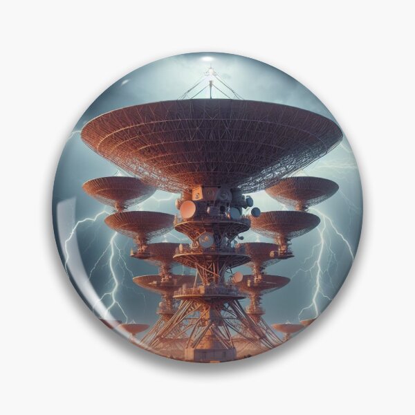Item preview, Very Large Array (VLA) with antennas, stormy sky with lightning designed and sold by CozyPixels.