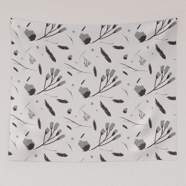 Item preview, Leaves and branches in shades of grey falling. designed and sold by by Mònica Roca.