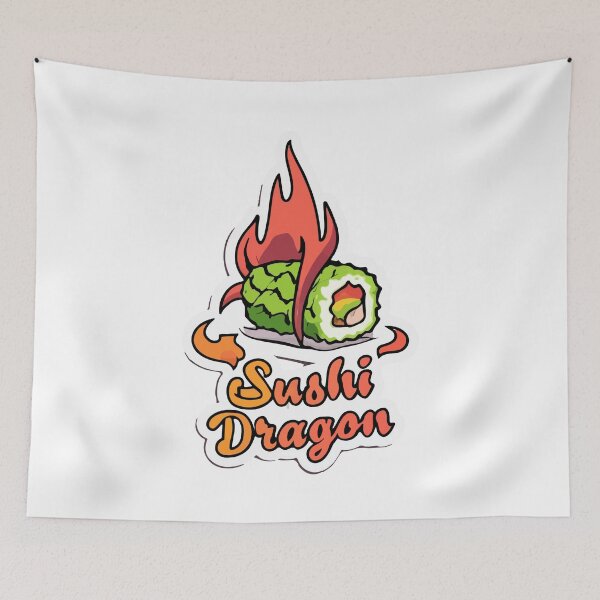 Item preview, Sushi Dragon - Fiery Avocado Fantasy Sticker designed and sold by NiftyWrx.