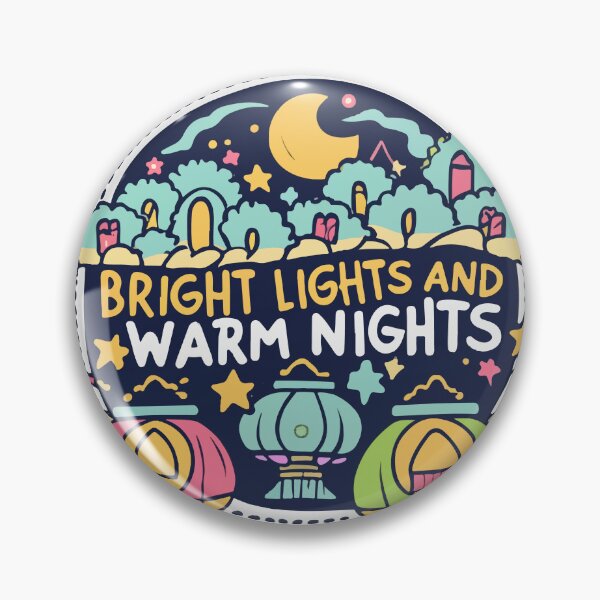 Item preview, Cartoon Night Market Scene with Lanterns and Warm Nights Quote designed and sold by NiftyWrx.