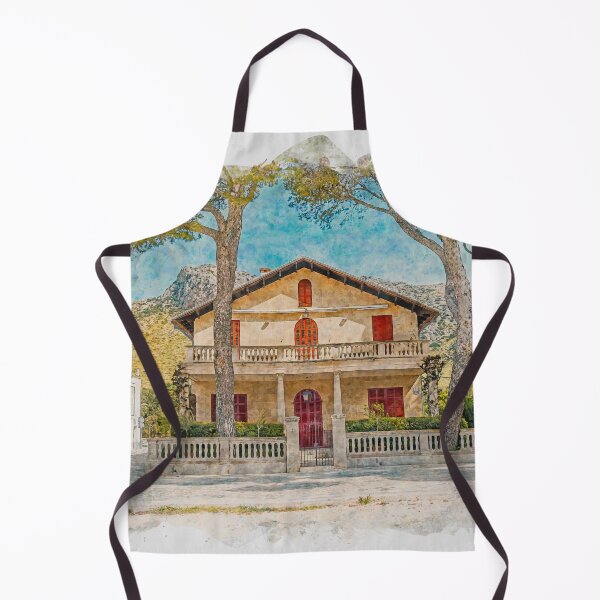 Item preview, Puerto Pollensa Pine Walk Villa Mallorca Watercolour Effect designed and sold by GG WALL ART.