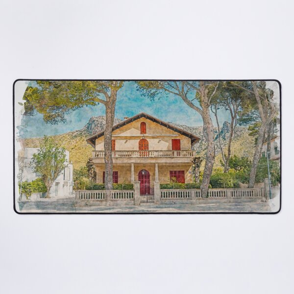 Item preview, Puerto Pollensa Pine Walk Villa Mallorca Watercolour Effect designed and sold by GG WALL ART.