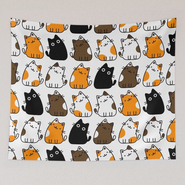 Item preview, Tilted Whiskers: Pattern of Cute Cats with Tilted Heads designed and sold by RiciPaneto.