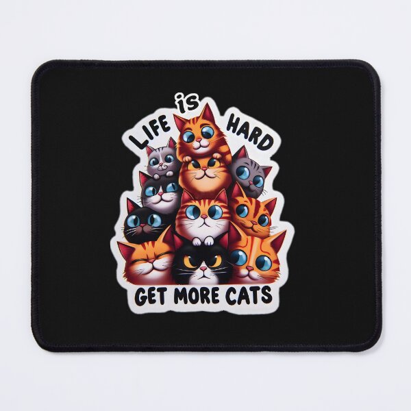 Item preview, Life is Hard Get More Cats STICKER designed and sold by FINALSHOP1.