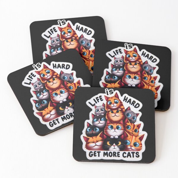 Item preview, Life is Hard Get More Cats STICKER designed and sold by FINALSHOP1.