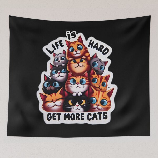 Item preview, Life is Hard Get More Cats STICKER designed and sold by FINALSHOP1.