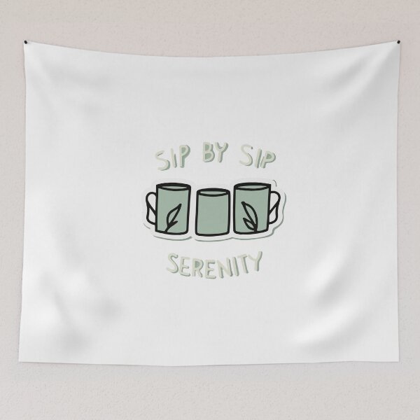 Item preview, Sip by Sip, Serenity - Minimalist Tea Cup Art designed and sold by NiftyWrx.