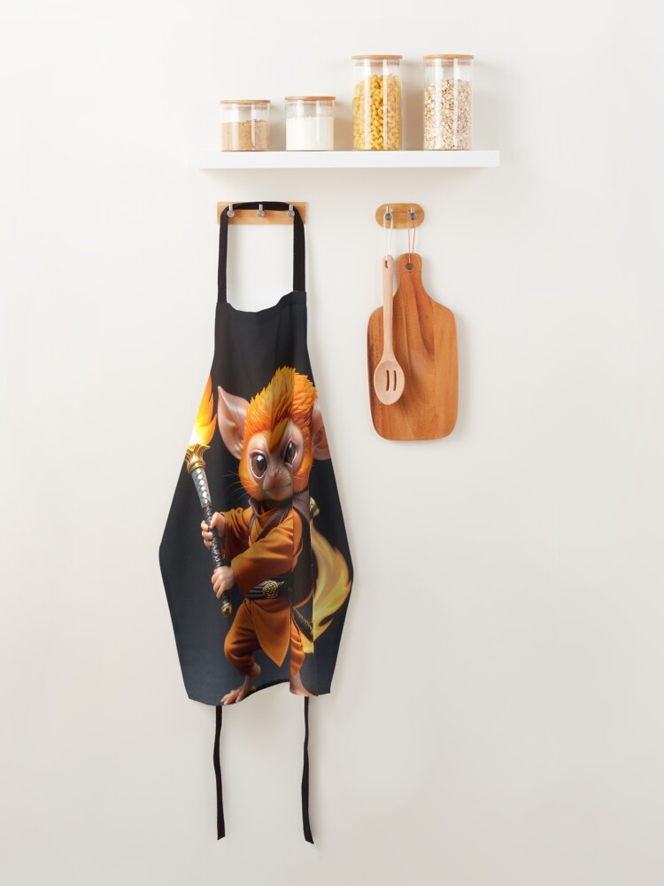 Thumbnail 4 of 6, Apron, Samurai Tarsier designed and sold by ChimericCreate.