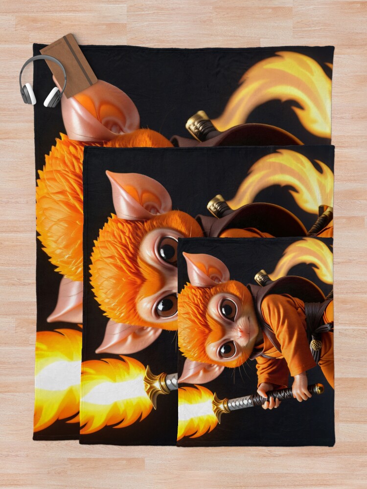 Thumbnail 5 of 6, Throw Blanket, Samurai Tarsier designed and sold by ChimericCreate.