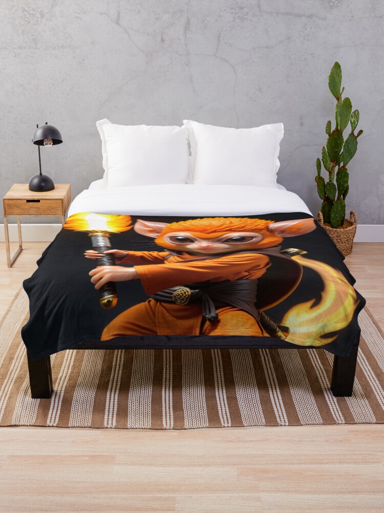 Thumbnail 1 of 6, Throw Blanket, Samurai Tarsier designed and sold by ChimericCreate.