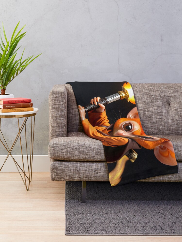 Thumbnail 2 of 6, Throw Blanket, Samurai Tarsier designed and sold by ChimericCreate.