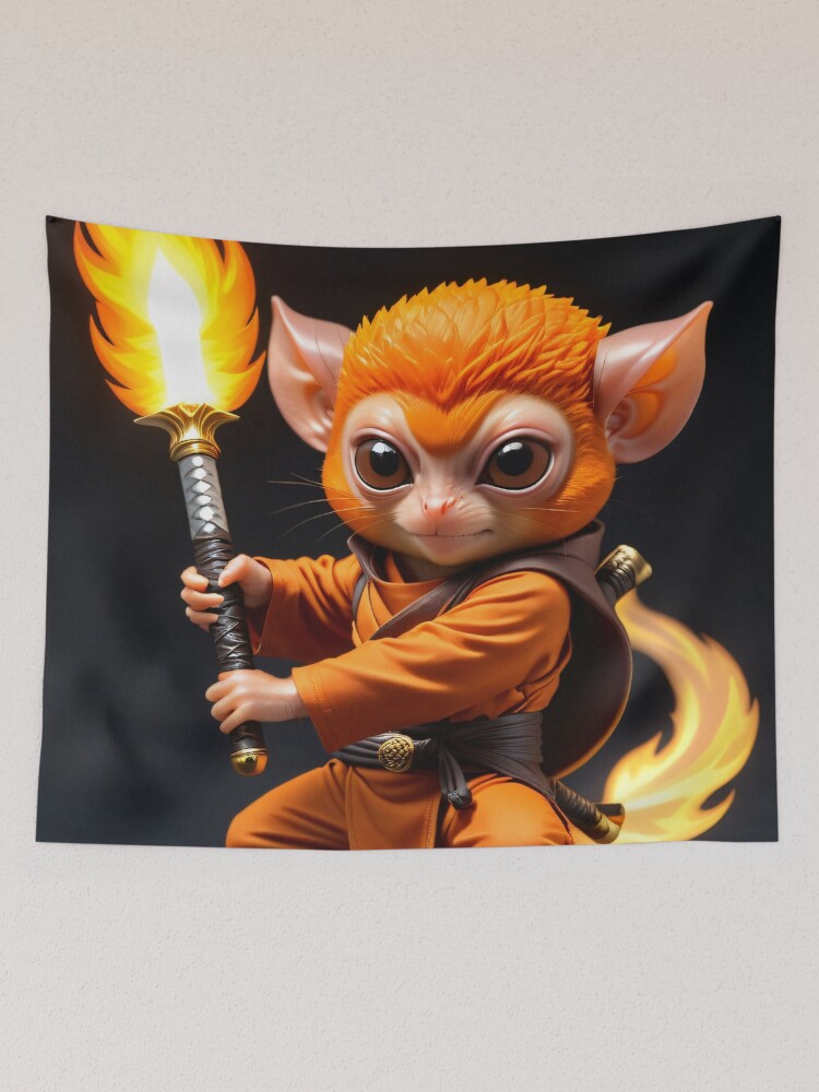 Thumbnail 2 of 3, Tapestry, Samurai Tarsier designed and sold by ChimericCreate.