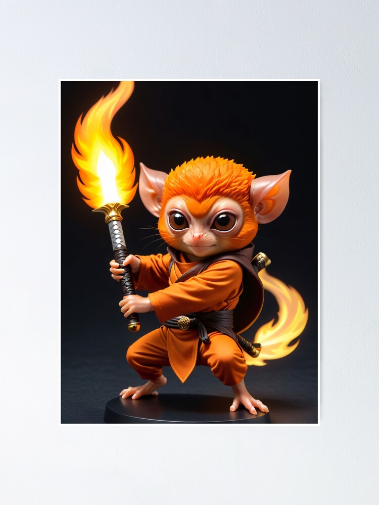 Thumbnail 1 of 3, Poster, Samurai Tarsier designed and sold by ChimericCreate.