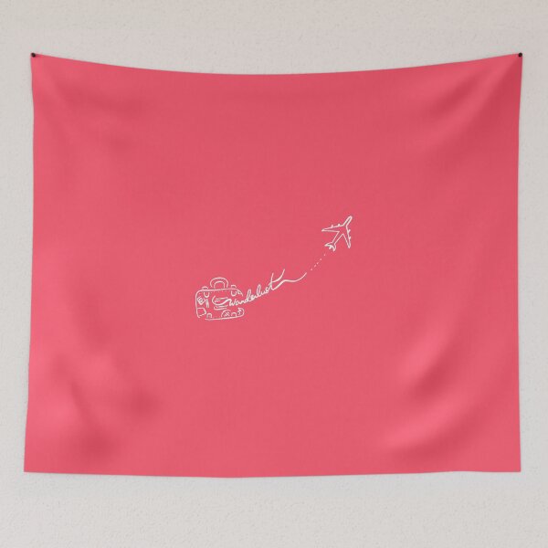 Item preview, Wanderlust hand writing with a travel luggage and airplane  designed and sold by Textty.