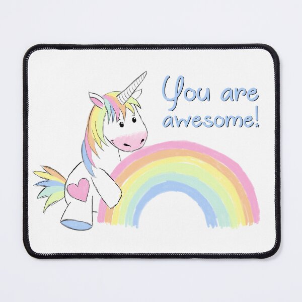 Item preview, Cute pencil unicorn with rainbow; you are awesome! designed and sold by Drawmecute.