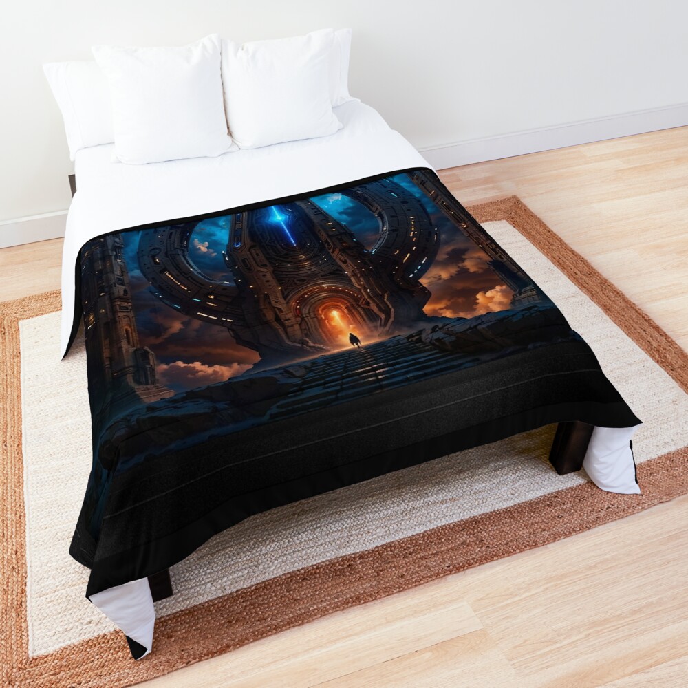 The Othricin Portal Captivating AI Concept Sci-Fi Art by Xzendor7 Decorative Comforter