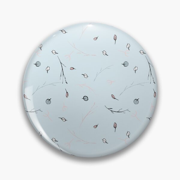 Aperçu de l'œuvre Branches et feuilles, noires et rose quartz, tombant sur un fond bleu layette créée et vendue par by Mònica Roca.