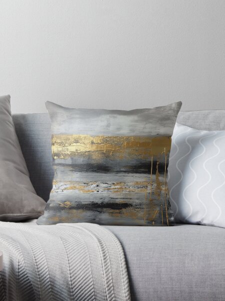 Gray and gold throw pillows best sale