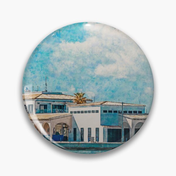 Item preview, Puerto Pollensa Marina La Llonja Restaurant Watercolour Effect designed and sold by GG WALL ART.