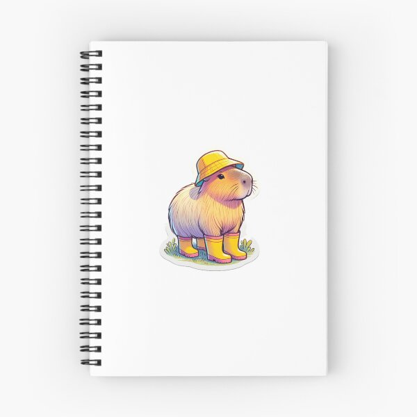 Artikelvorschau, Capybara trägt gelbe Gummistiefel entworfen und verkauft von MellowPeach.