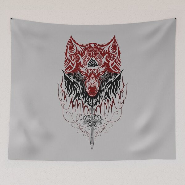 Item preview, Fenrir Wolf – Fenris Norse Mythology Viking Art designed and sold by Christine Krahl.