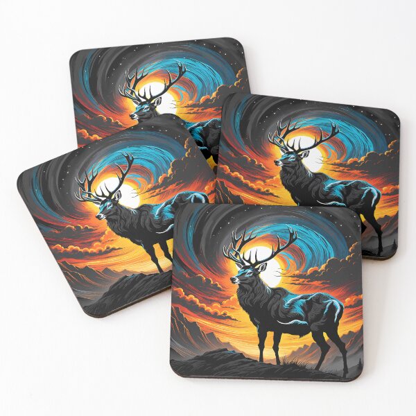 Item preview, Deer Against a Swirling Sun, Ai Generated Art  designed and sold by ACC .