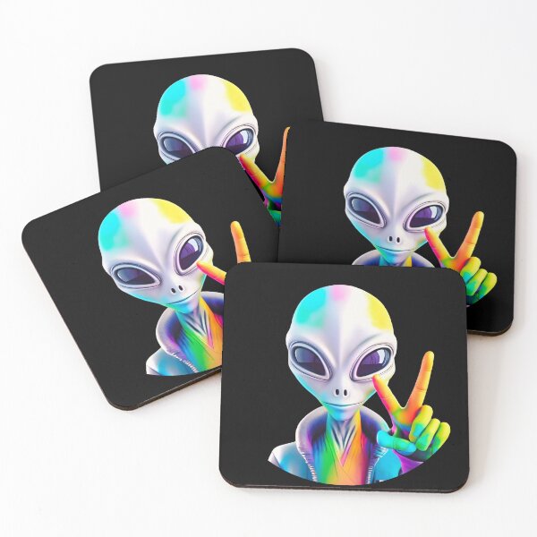 Item preview, Neon Alien, Extraterrestrial Graphic peace Artwork designed and sold by TheInnerIndigo.