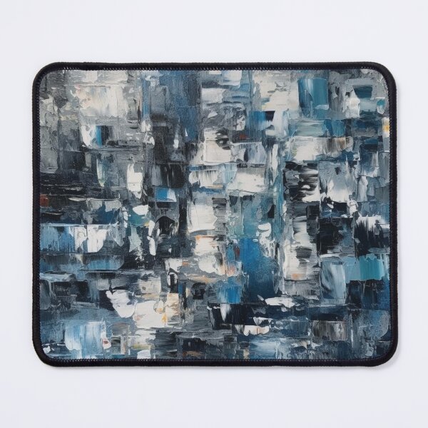 Item preview, Blue Black and White Abstract Art designed and sold by PaintFu.