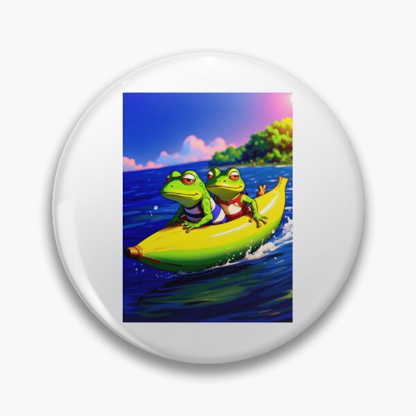 Item preview, Frogs on Banana boat designed and sold by RoseAIArtRhythm.