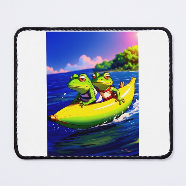 Item preview, Frogs on Banana boat designed and sold by RoseAIArtRhythm.