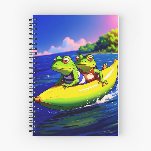 Item preview, Frogs on Banana boat designed and sold by RoseAIArtRhythm.