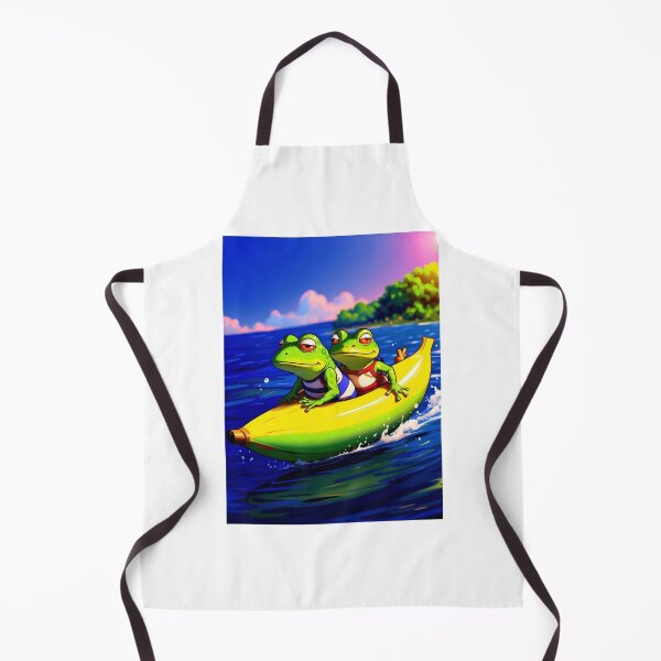 Item preview, Frogs on Banana boat designed and sold by RoseAIArtRhythm.
