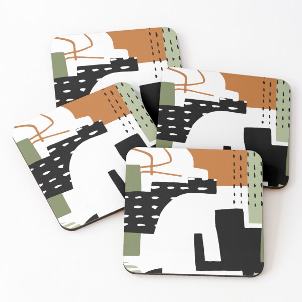 Item preview, Green and Black Abstract Puzzle Pattern designed and sold by PeakPatternArt.