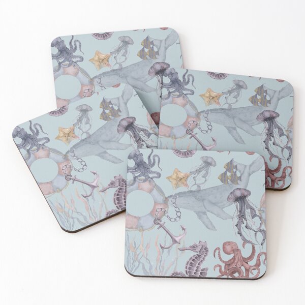 Item preview, Seamless pattern with sea creatures designed and sold by Oleksandra Yurchenko.