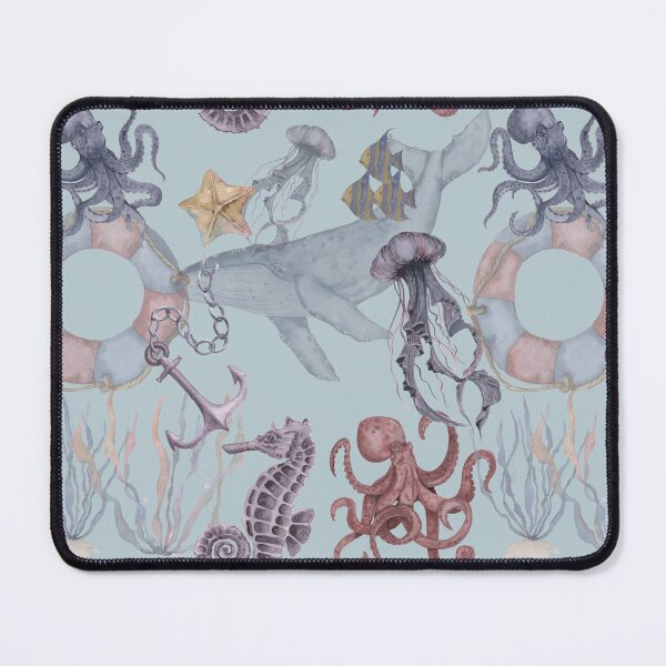Item preview, Seamless pattern with sea creatures designed and sold by Oleksandra Yurchenko.