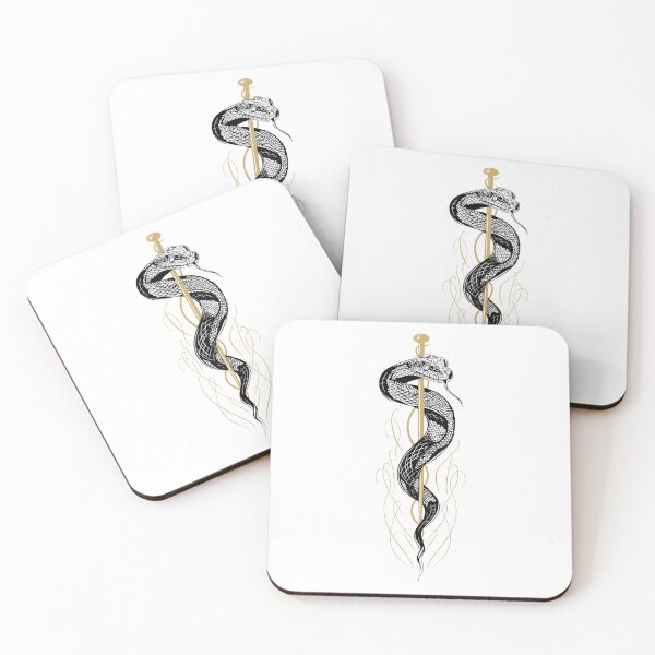 Item preview, Rod of Asclepius with snake – Medicine symbol tattoo designed and sold by Christine Krahl.