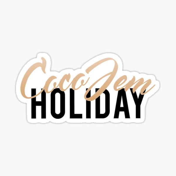 Coco Jem Holiday - Name Design - Gold/Black Sticker