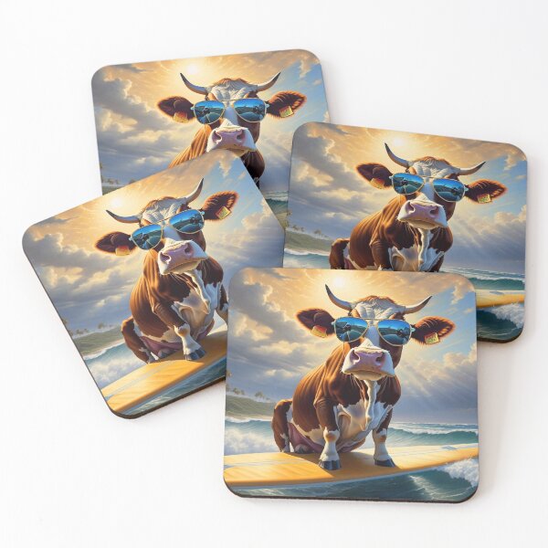 Item preview, Cow surfing with glasses designed and sold by M-Y-A-R-T-.