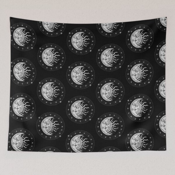 Item preview, Monochrome Vintage sun and moon kissing designed and sold by MonochromeEcho.