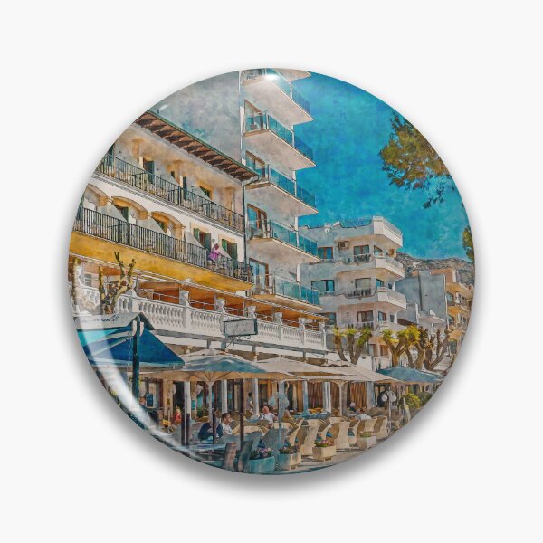 Item preview, Puerto Pollensa Mallorca Hotel Miramar Watercolour Effect designed and sold by GG WALL ART.