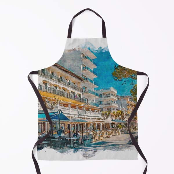 Item preview, Puerto Pollensa Mallorca Hotel Miramar Watercolour Effect designed and sold by GG WALL ART.