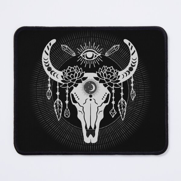 Item preview, Monochrome Horned animal skull designed and sold by MonochromeEcho.
