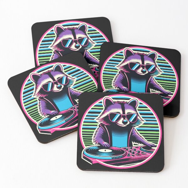 Item preview, Retro Raccoon DJ Funny Raccoon designed and sold by KsuAnn.