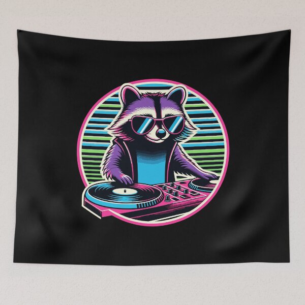 Item preview, Retro Raccoon DJ Funny Raccoon designed and sold by KsuAnn.